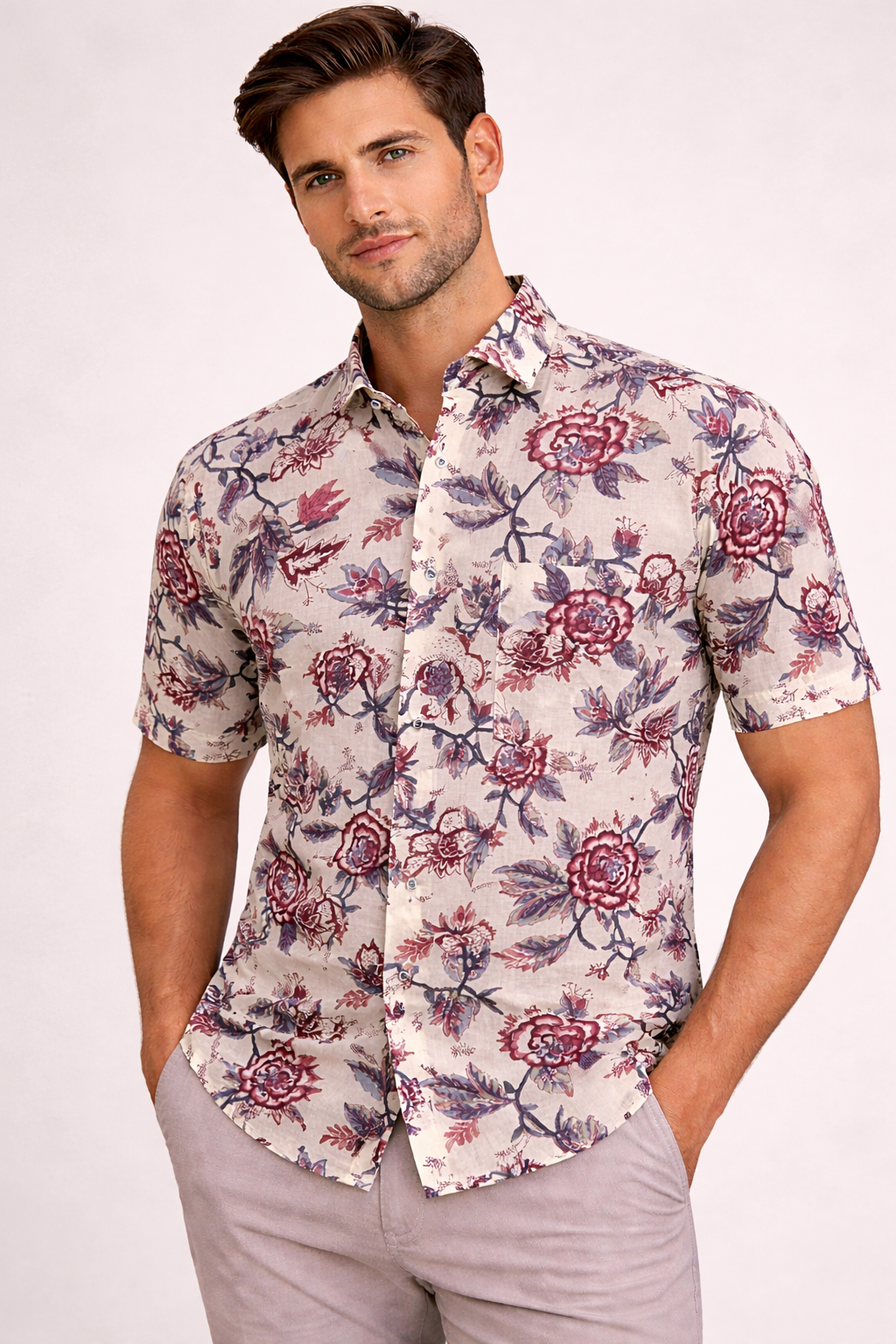 Heritage Floral Jaipuri Shirt – Premium Summer Cotton